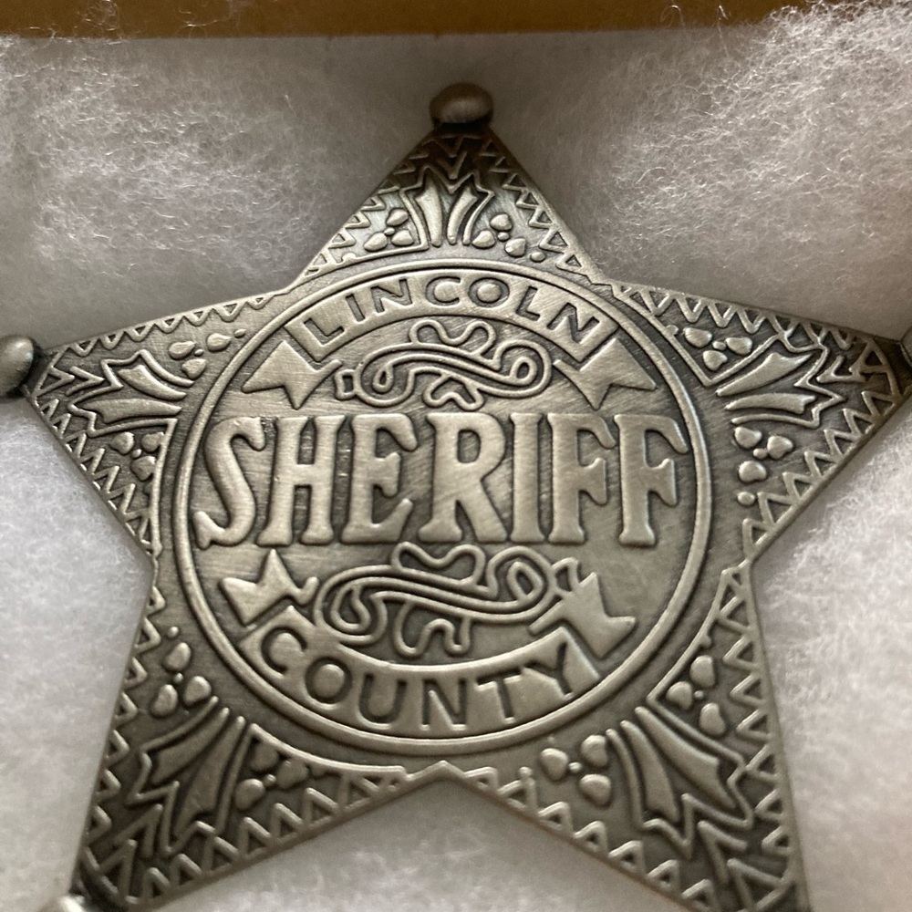 Lincoln County, NM, historical metal Sheriff's Badge